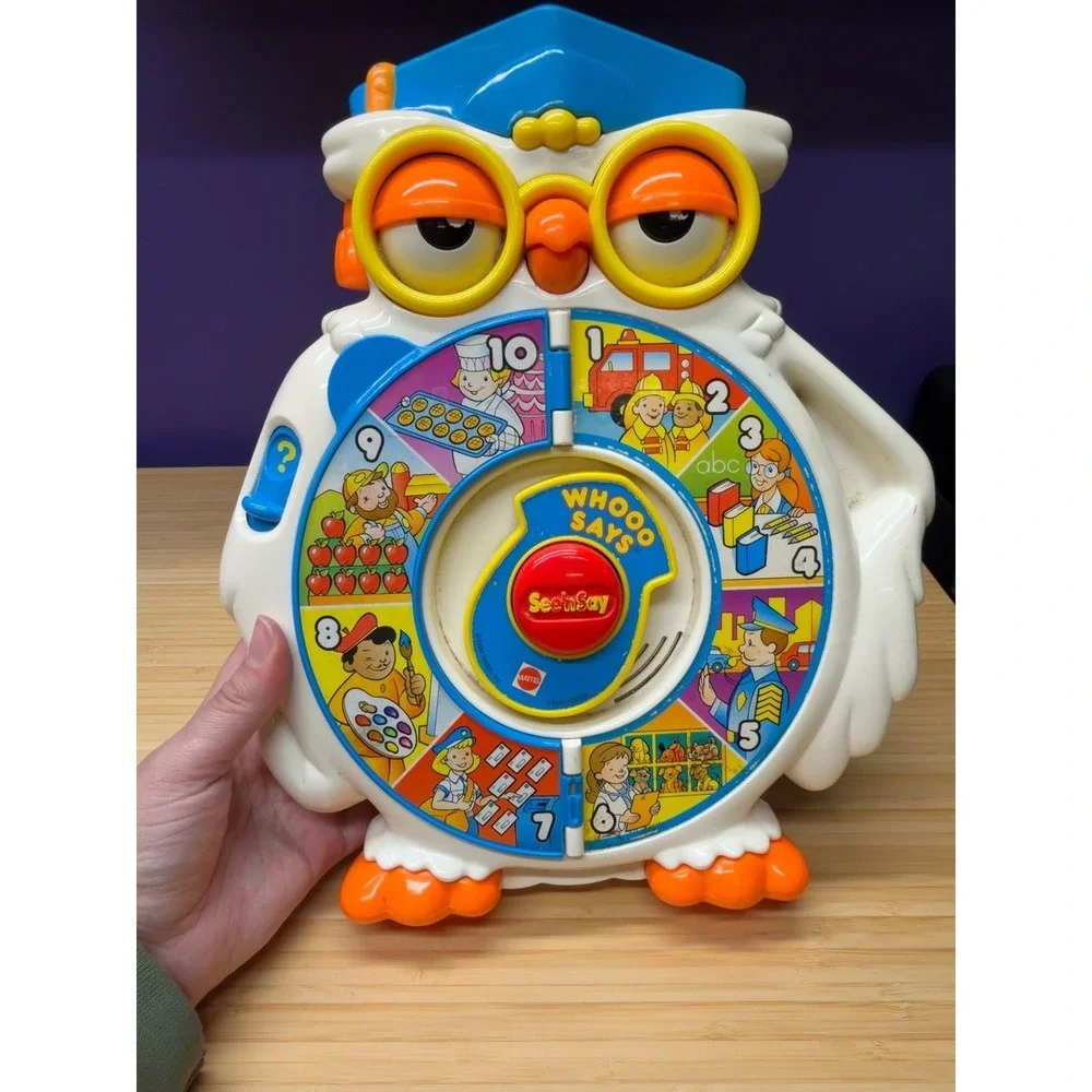 Vintage 1996 Mattel Whooo Says Owl See 'n Say Talking Toy Tested Works